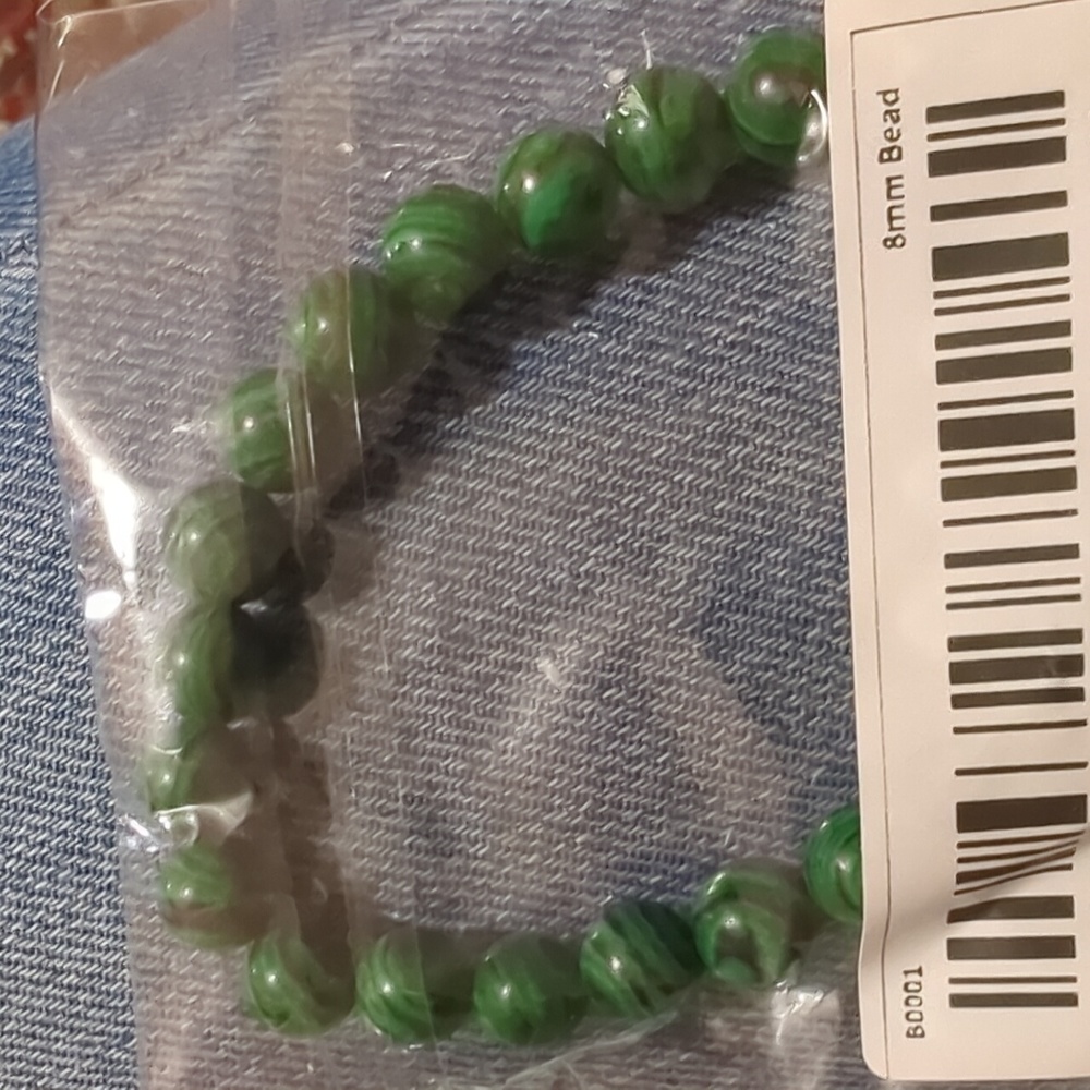 💚Energy Balance UNISEX Chrysocolla Malachite Green Gemstone Bracelet NWT - Picture 5 of 5